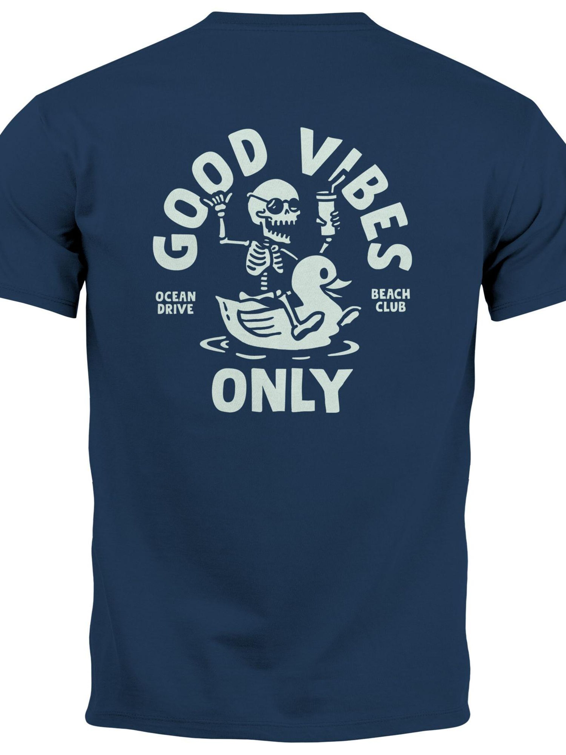 Neverless Shirt 'Good Vibes Rücken' in Blue