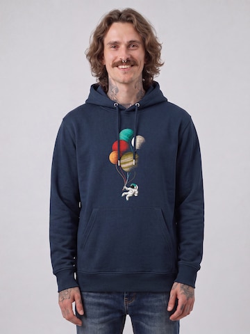 Watapparel Sweatshirt 'Balloon Spaceman' in Blue: front