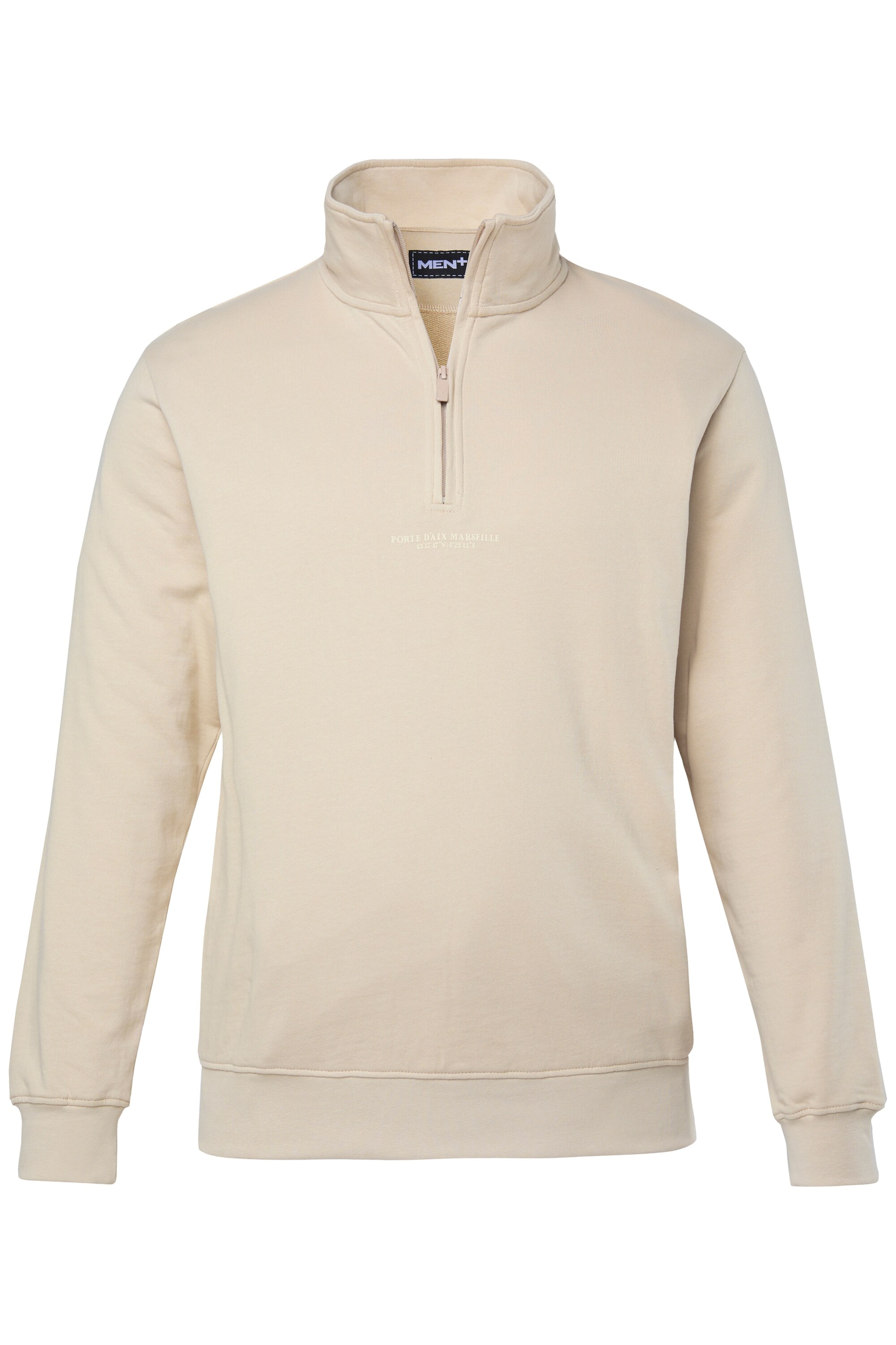 Men Plus Sweatshirt in Beige: Vorderseite