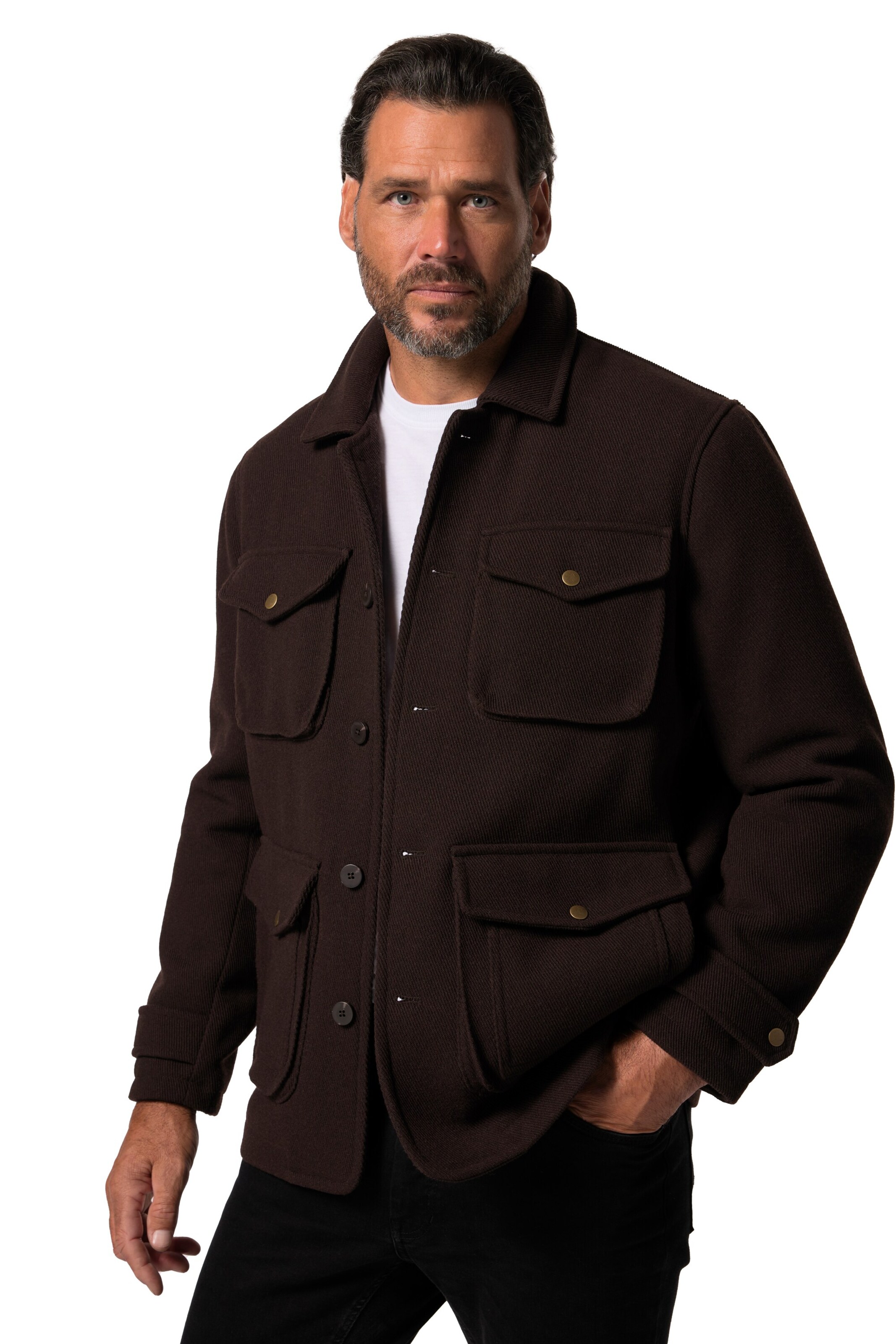 JP1880 Tussenjas in Bruin: voorkant