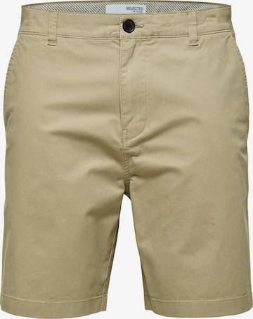 Pantalon chino SELECTED HOMME en beige : devant