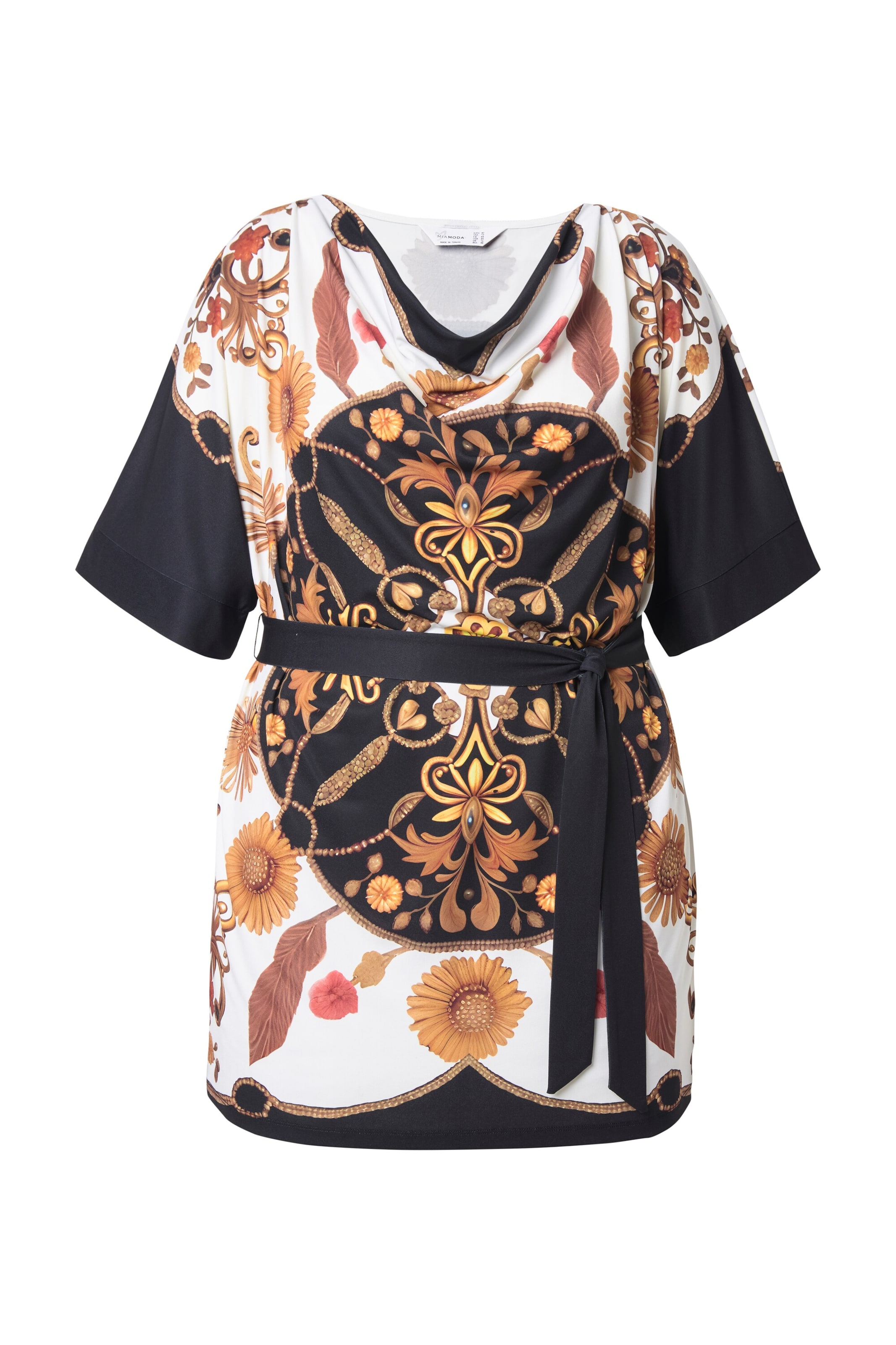 T-shirt MIAMODA en noir : devant