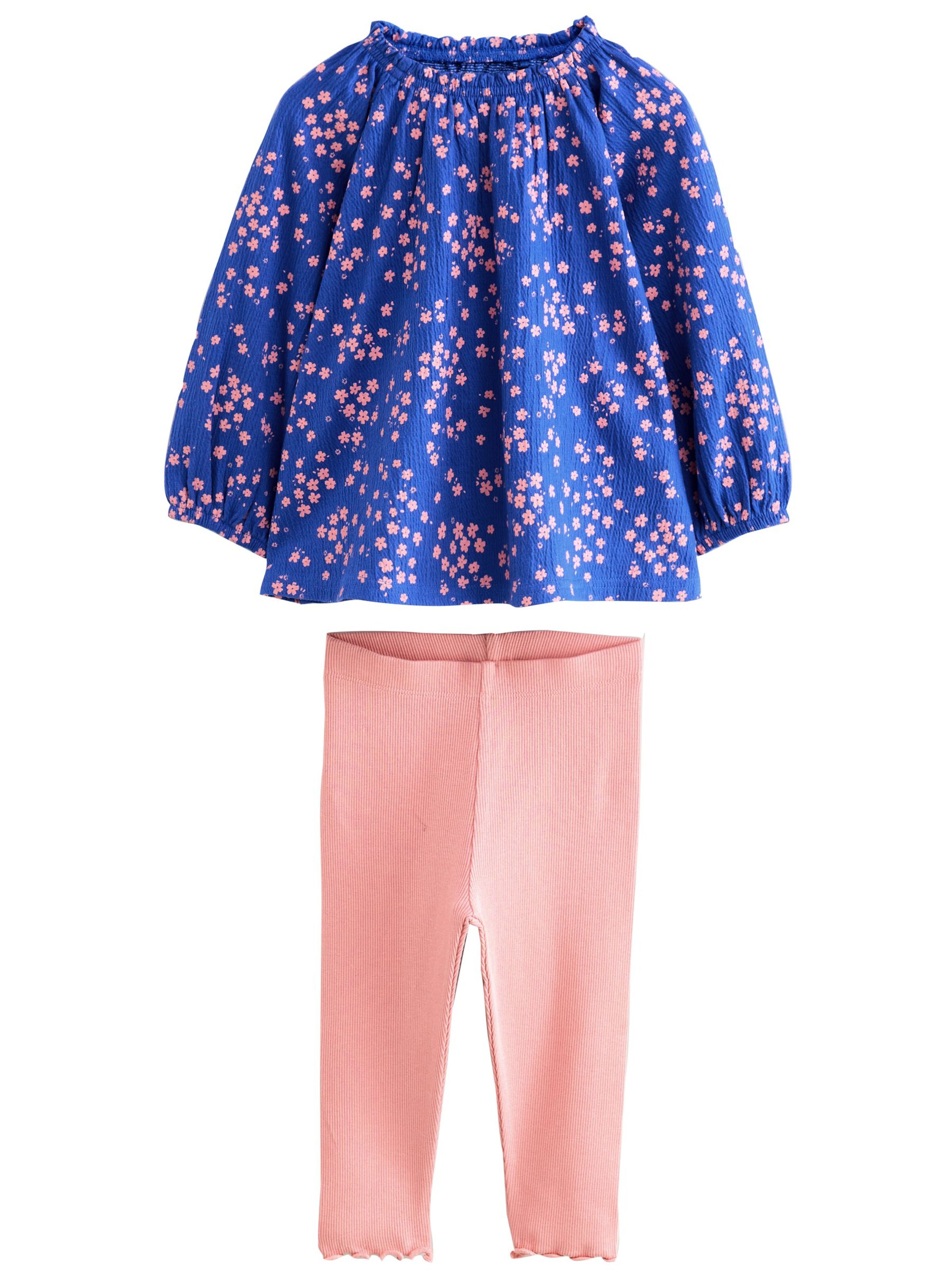 Next Set: Bluse und Leggings in Blau: Vorderseite