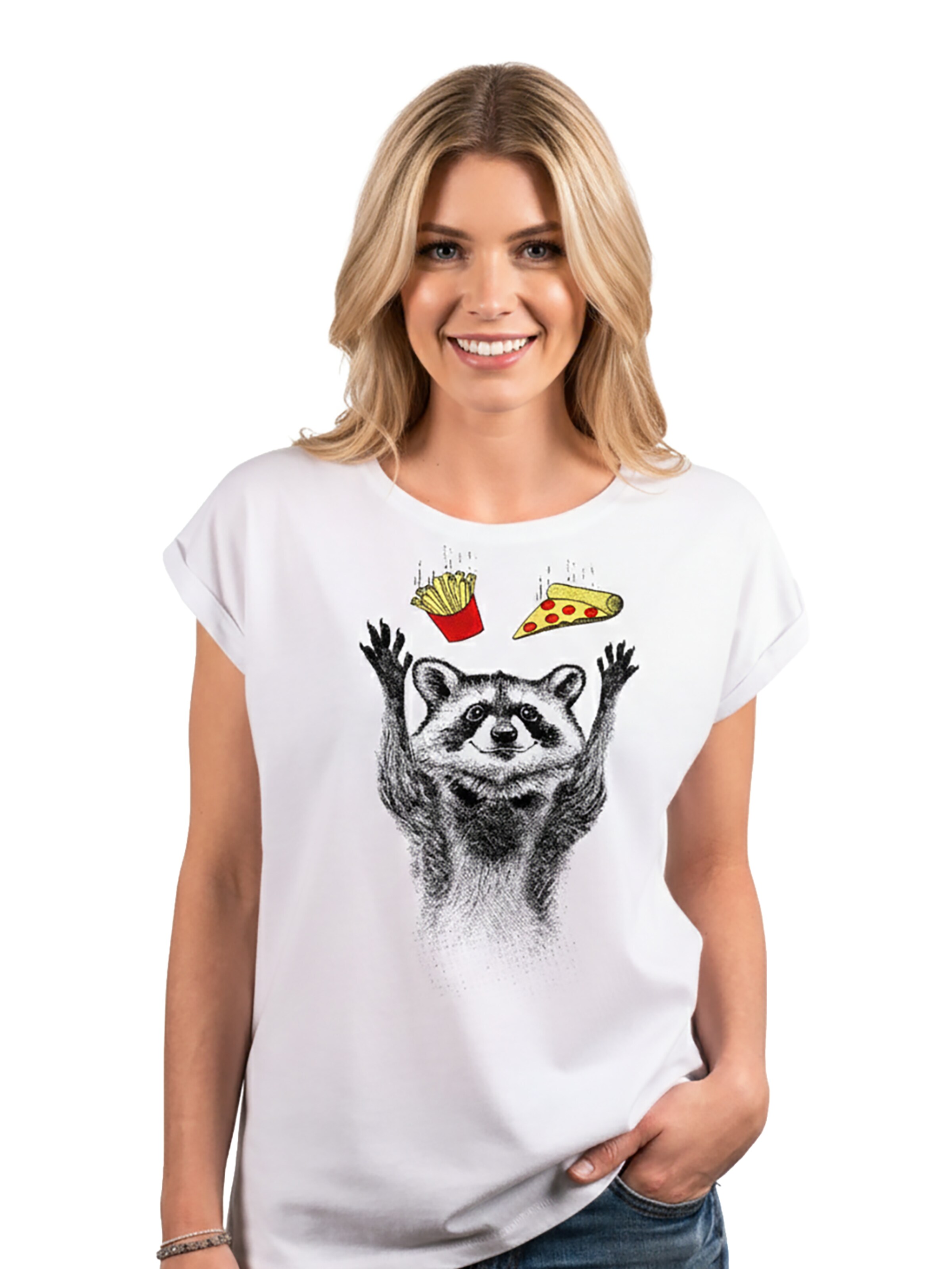 MAKAYA Shirt 'Pizza' in White
