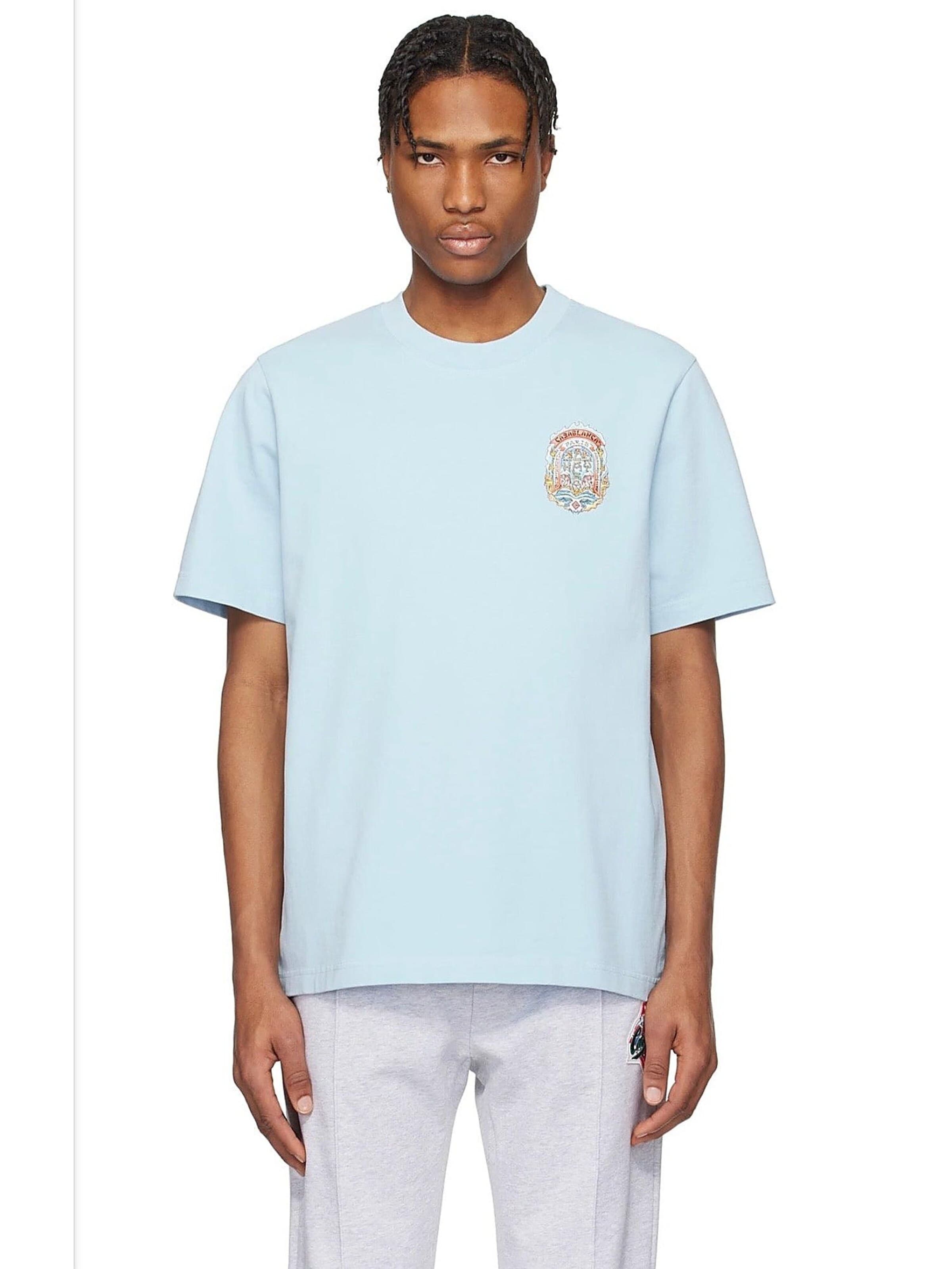 T-Shirt Casablanca en bleu : devant