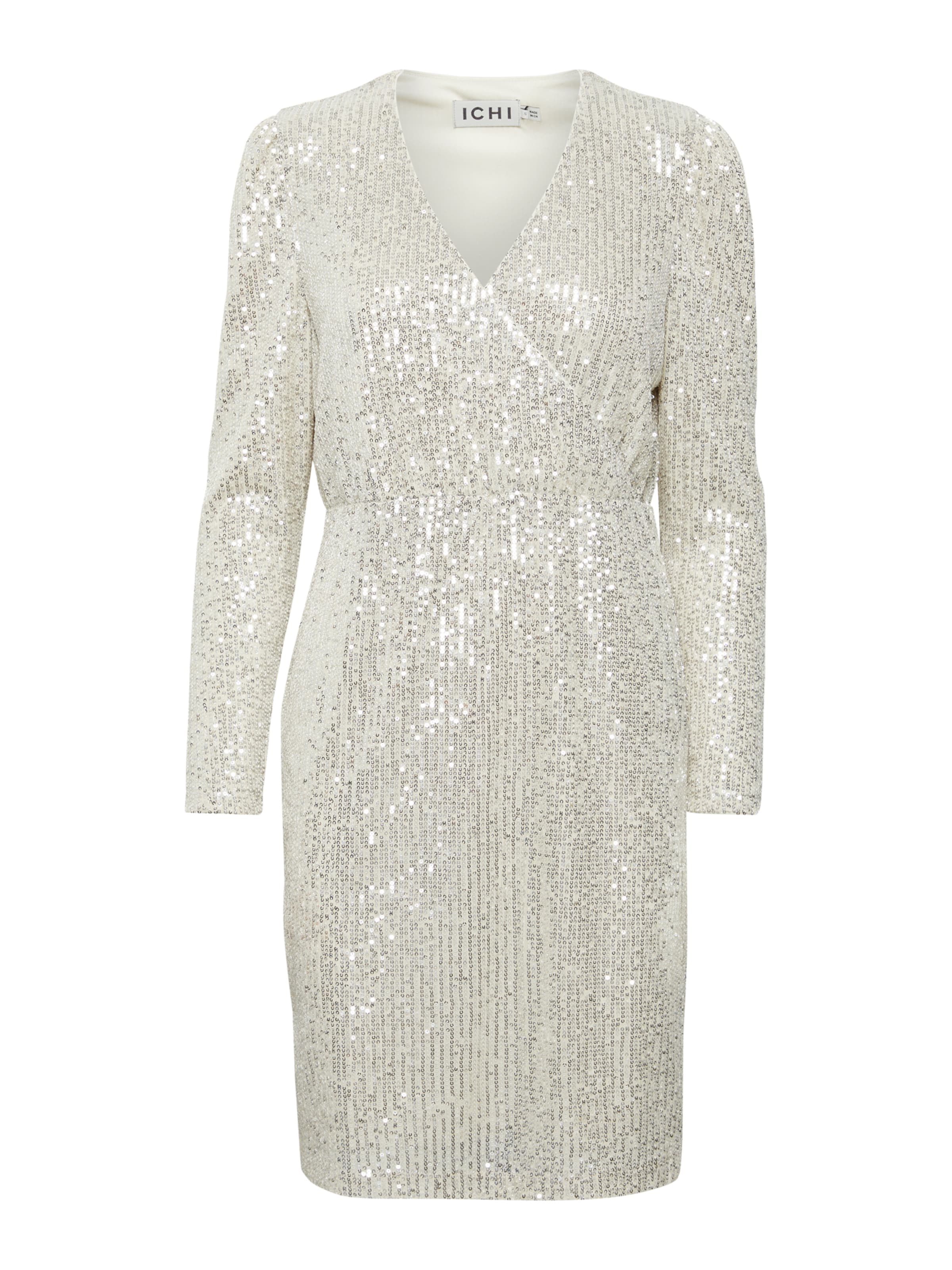 ICHI Φόρεμα 'FAUCI' σε ανοικτό μπεζ / ασημί, Άποψη προϊόντος