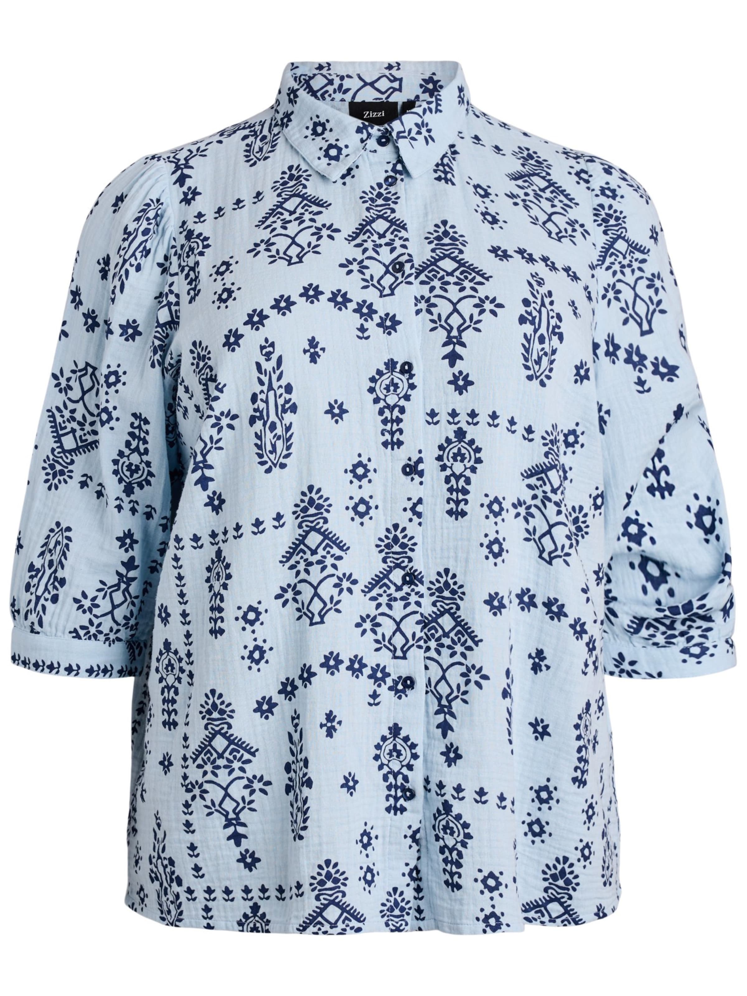 Zizzi Bluse 'VVIVA' in Blau: Vorderseite