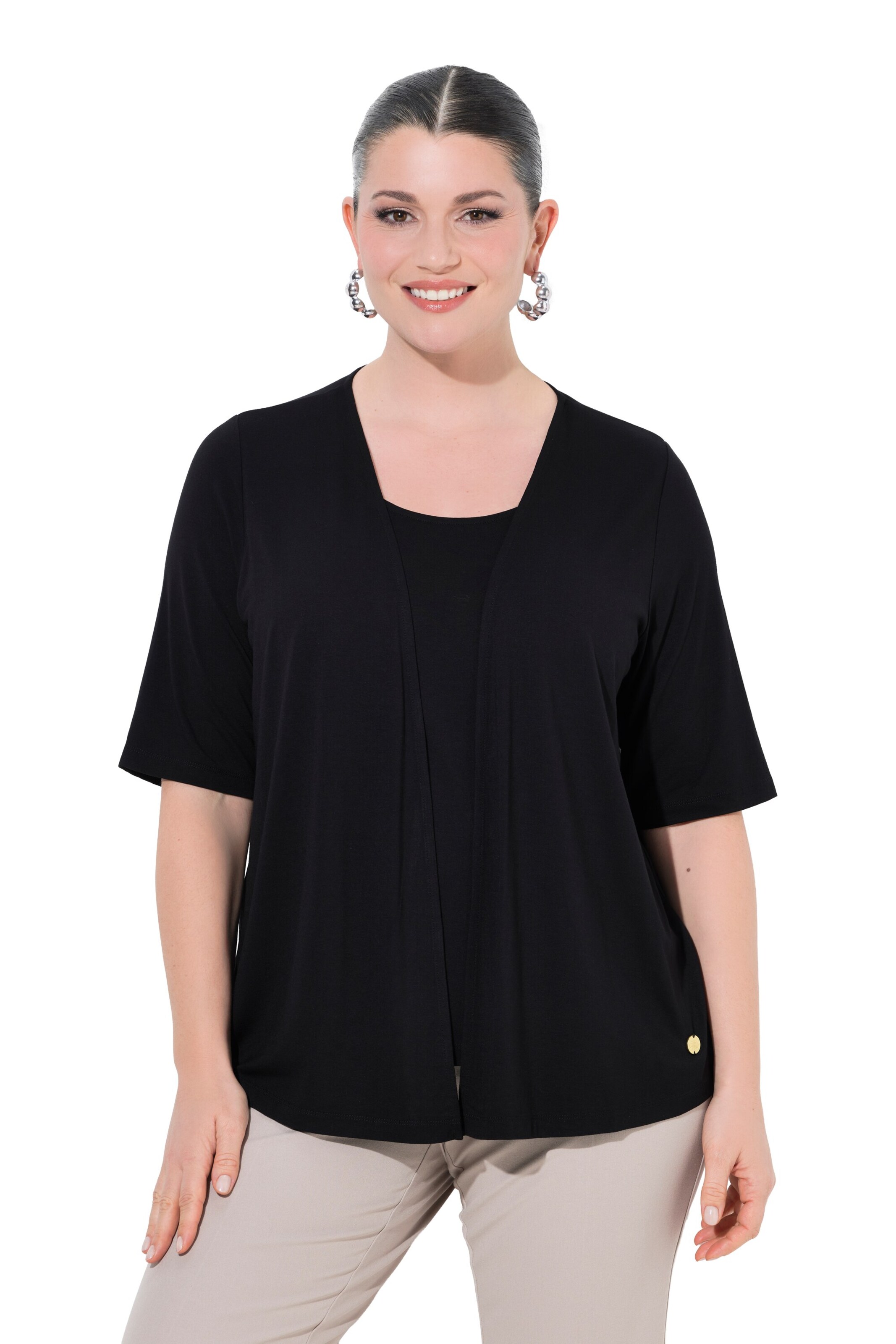 Ulla Popken Shirt in Black: front