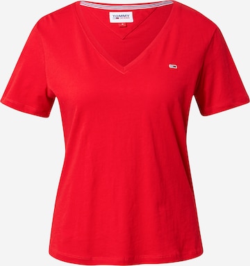 T-shirt Tommy Jeans en rouge : devant