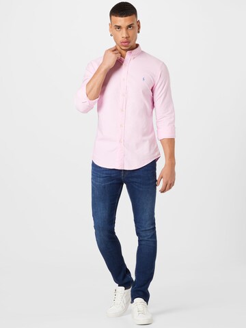 Polo Ralph Lauren Слим Рубашка в Ярко-розовый