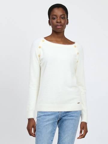Influencer Sweter w kolorze biały: przód