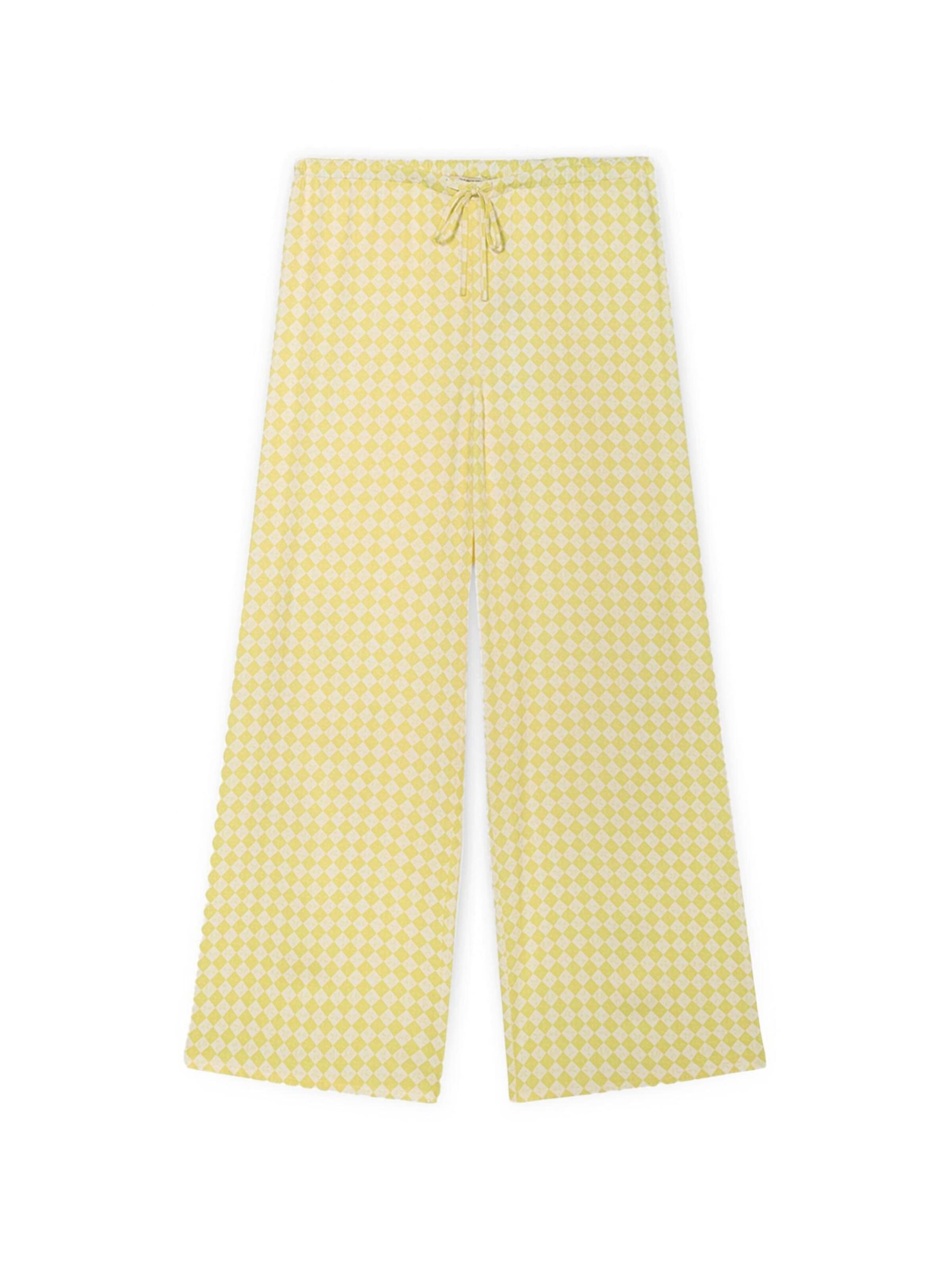 Wide leg Pantaloni di Trussardi in giallo: frontale