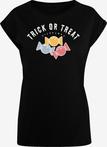 F4NT4STIC Shirt 'Trick Or Treat Halloween' in Schwarz: predná strana