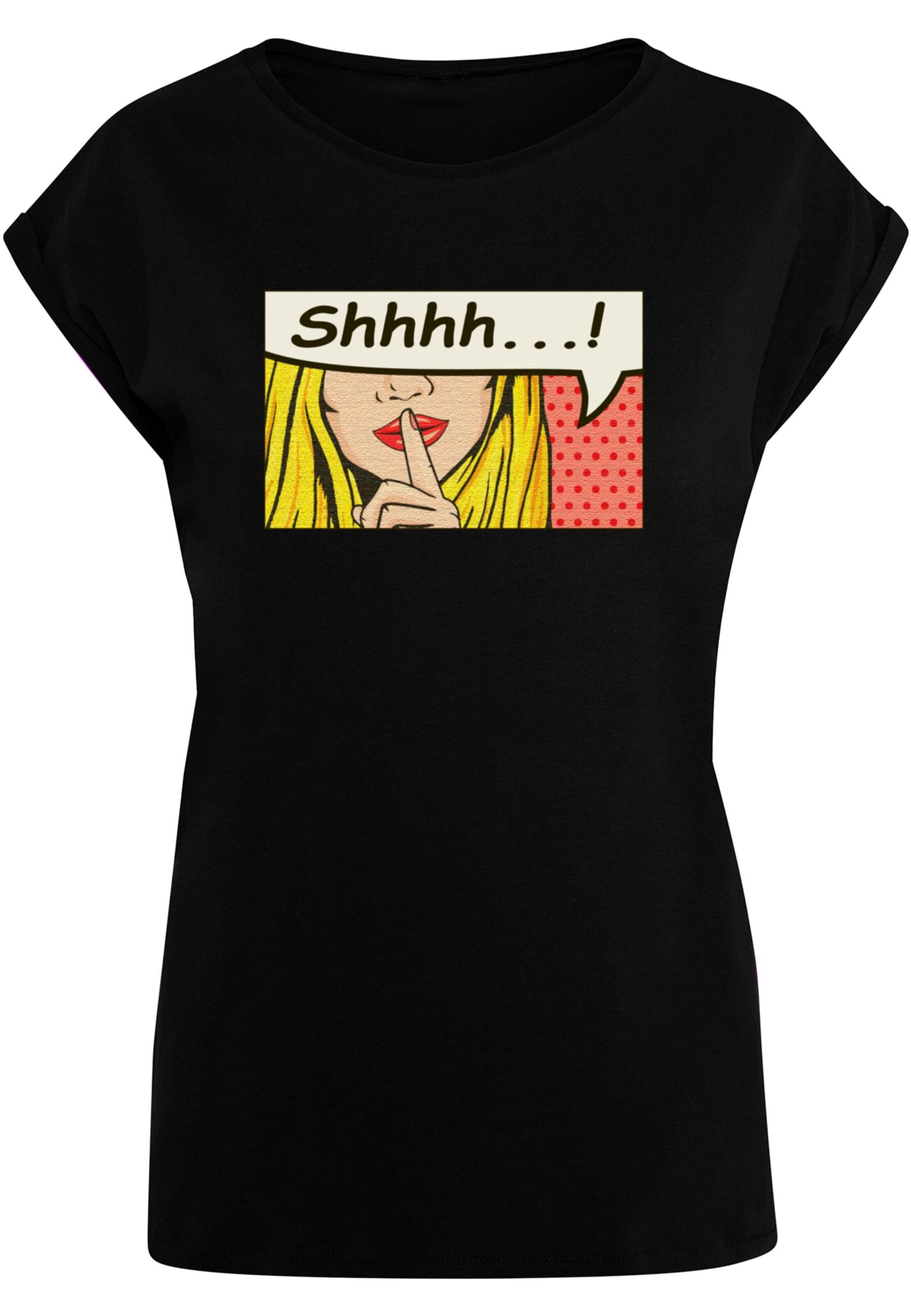 Merchcode Shirt 'Silent Sign Comic' in Black: front