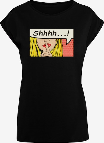 Merchcode Shirt 'Silent Sign Comic' in Black: front