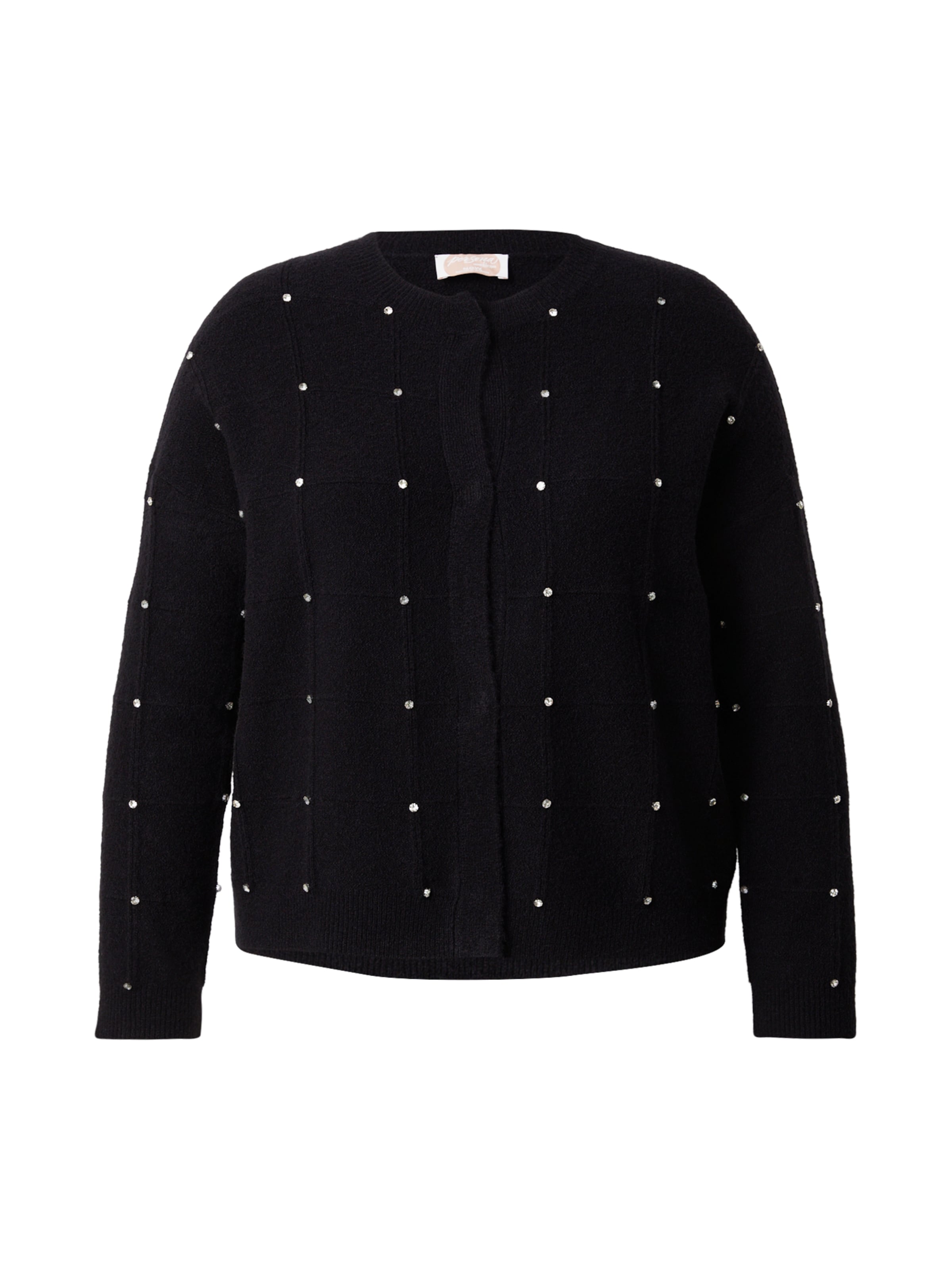 Persona by Marina Rinaldi Πλεκτή ζακέτα 'ROBBY' σε μαύρο: μπροστά