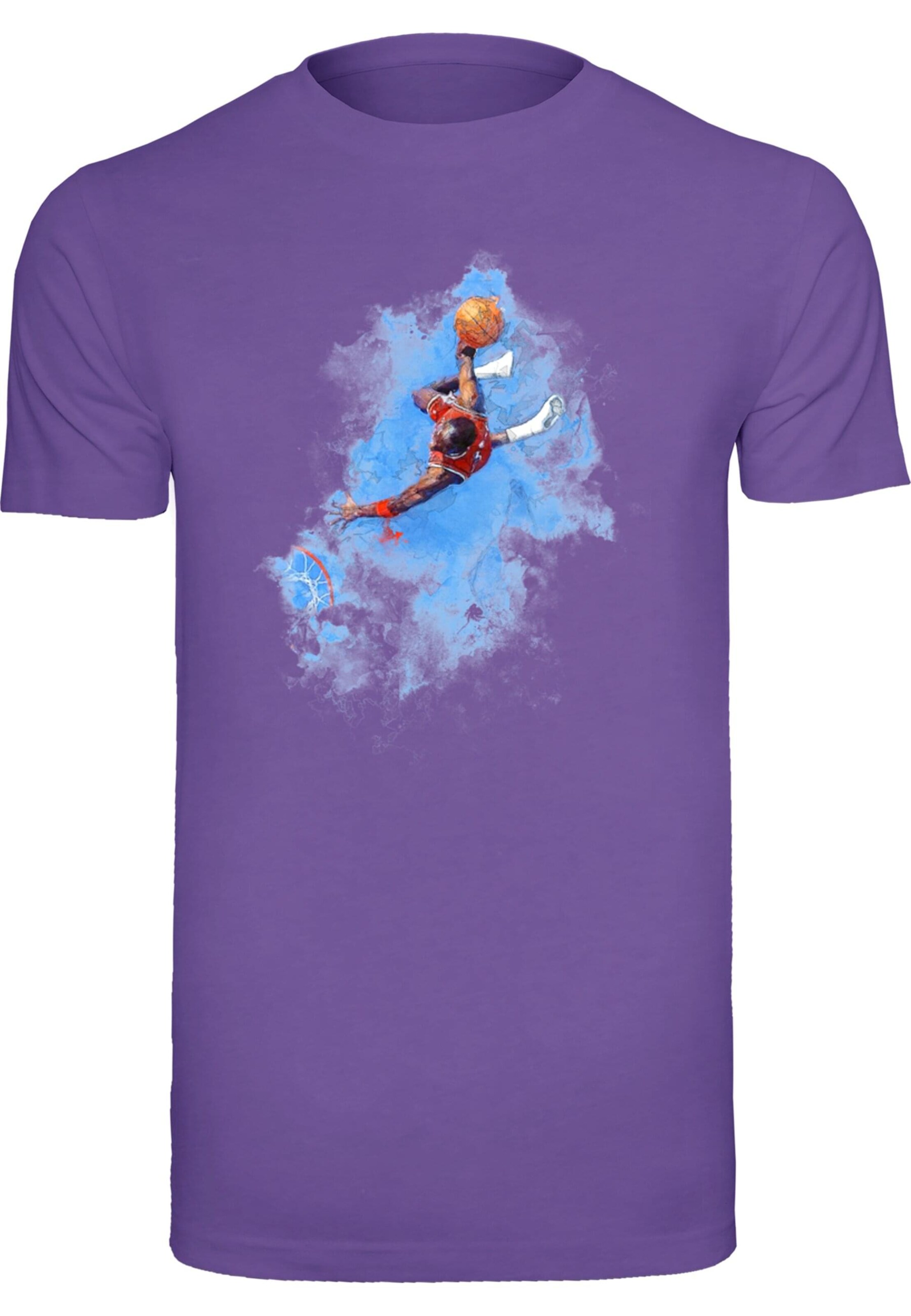 T-Shirt 'Basketball Clouds' Mister Tee en violet : devant