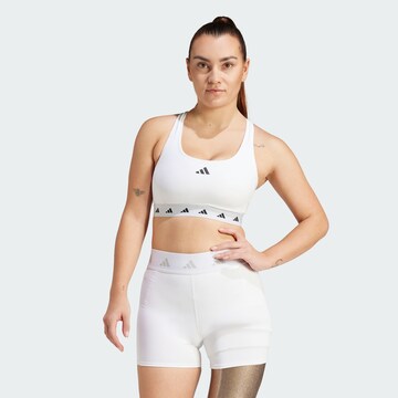 ADIDAS PERFORMANCE Bralette Sports Bra 'Powerreact' in White: front