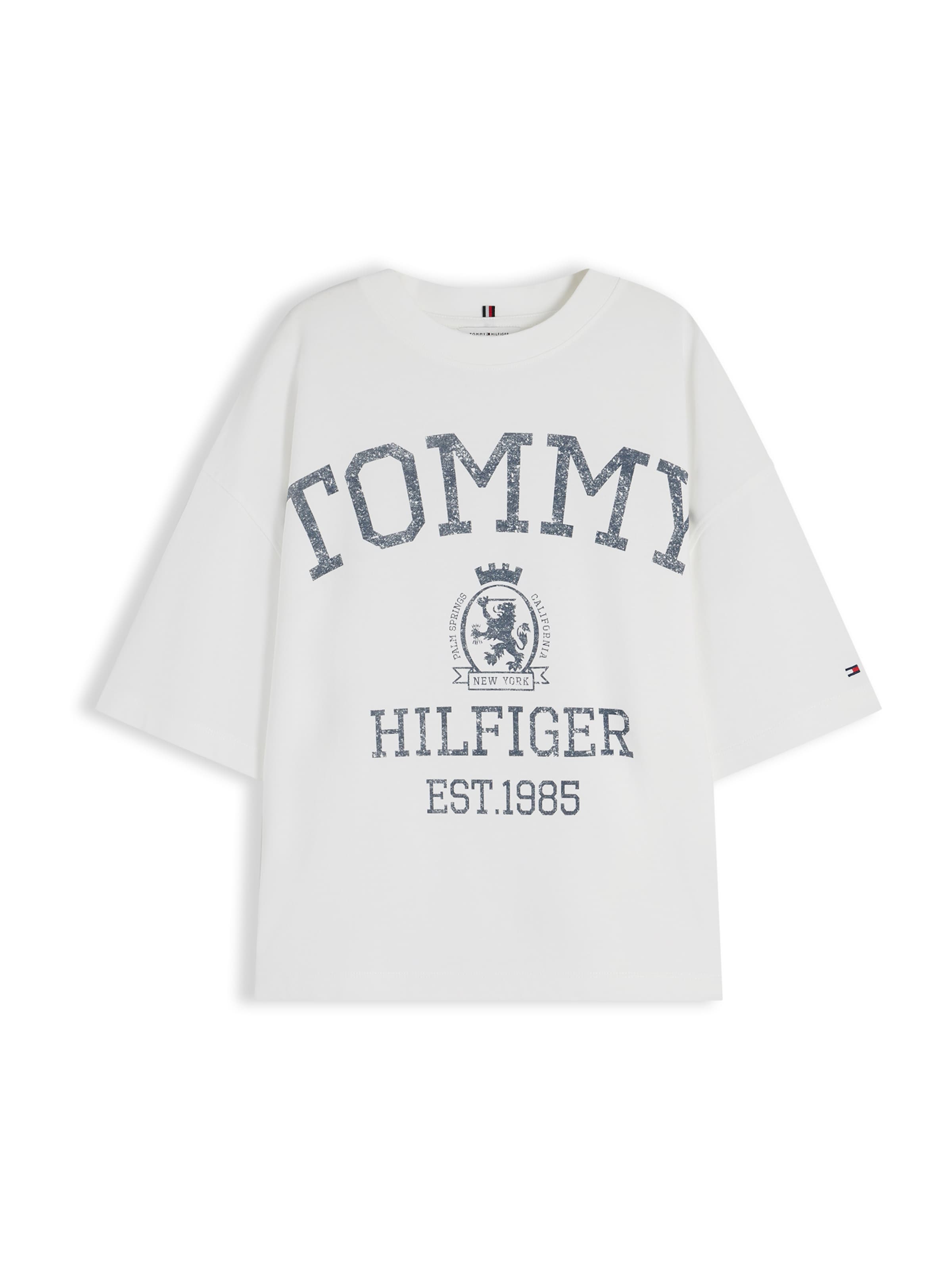 TOMMY HILFIGER - Camisa 'VARSITY CREST' em branco: frente