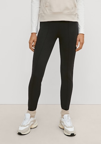 Skinny Leggings de la comma casual identity pe negru: față