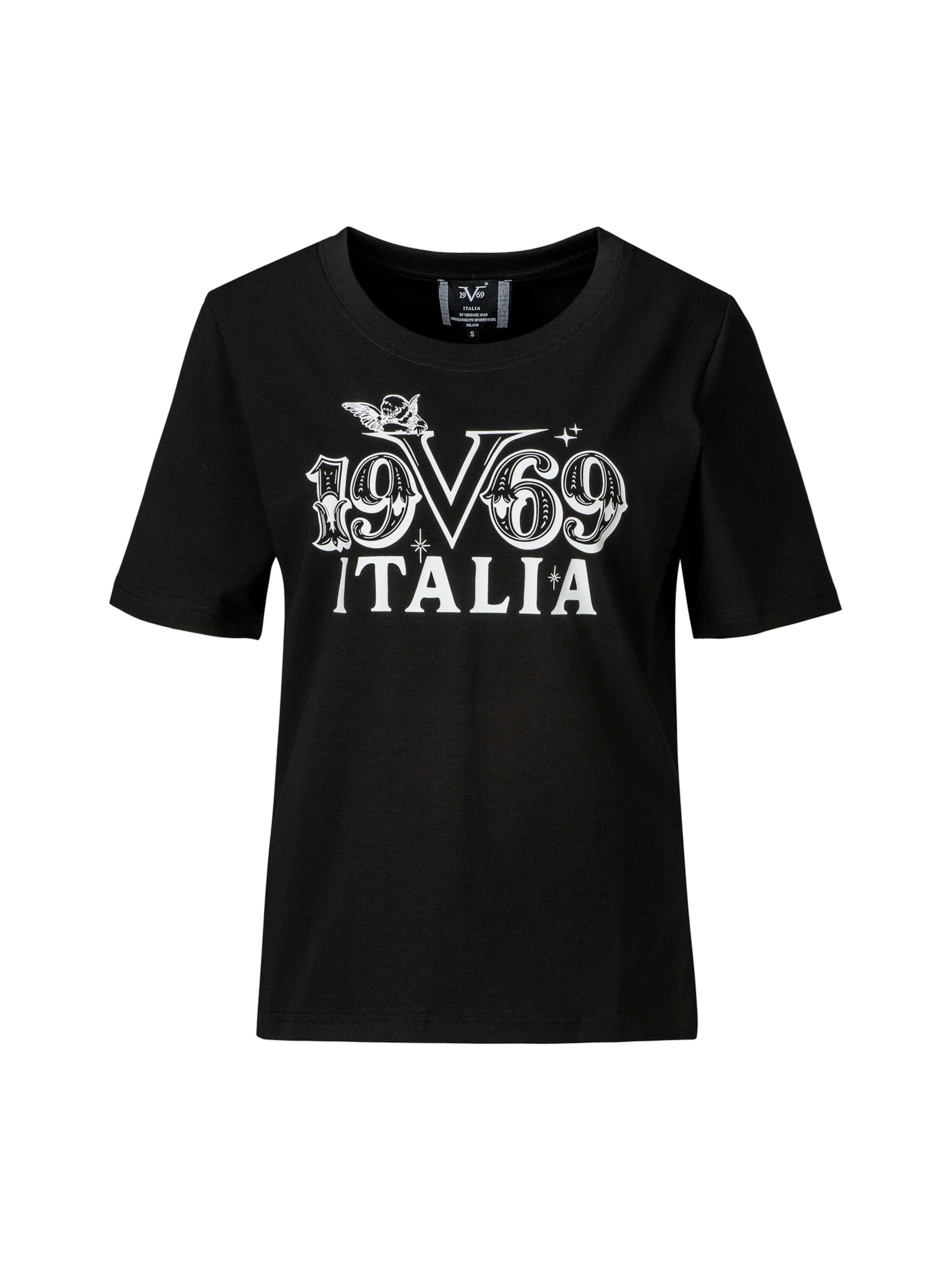 T-shirt 19V69 ITALIA en noir : devant
