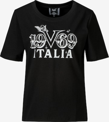 T-shirt 19V69 ITALIA en noir : devant