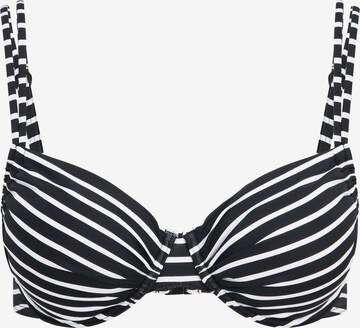 s.Oliver T-shirt Bikiniöverdel 'Hill' i svart: framsida