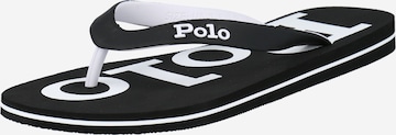 Polo Ralph Lauren - Sandalias de dedo 'Bolt' en negro: frente