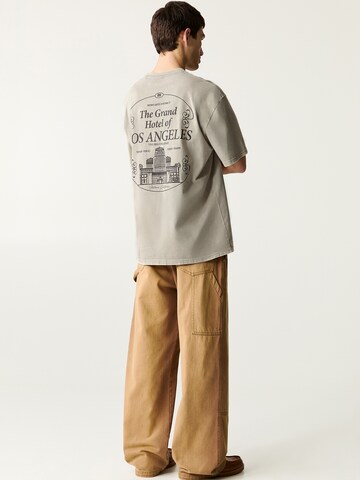 Pull&Bear Tričko 'LOS ANGELES' – šedá