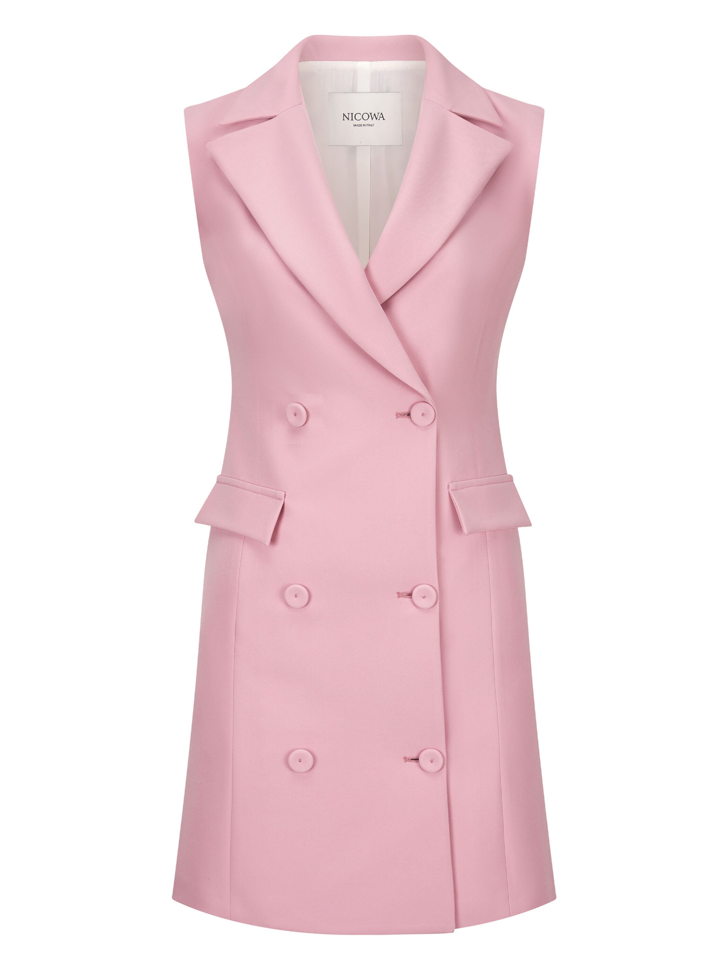 Nicowa Blazerkleid 'AWELIA', Model ist 1,78 cm und trägt Größe 34 in Pink: Vorderseite