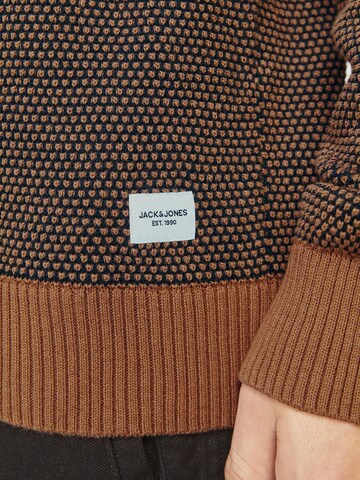 JACK & JONES Sweater 'JJEGlobe' in Brown