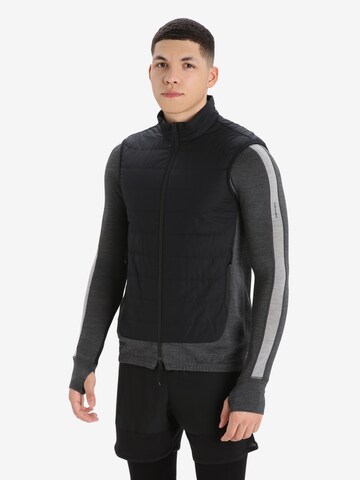 ICEBREAKER Sportbodywarmer 'Loft' in Zwart: voorkant