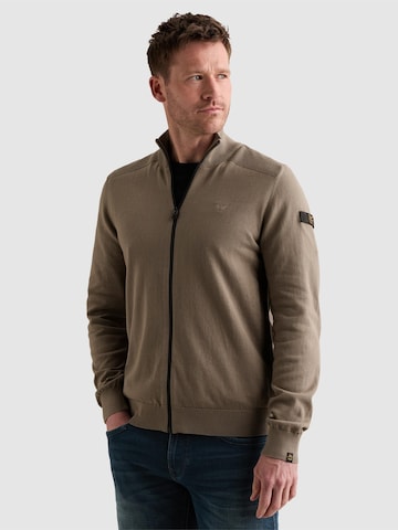 PME Legend Tröja 'Cardigan in 100% cotton with zipper closure' i grön: framsida