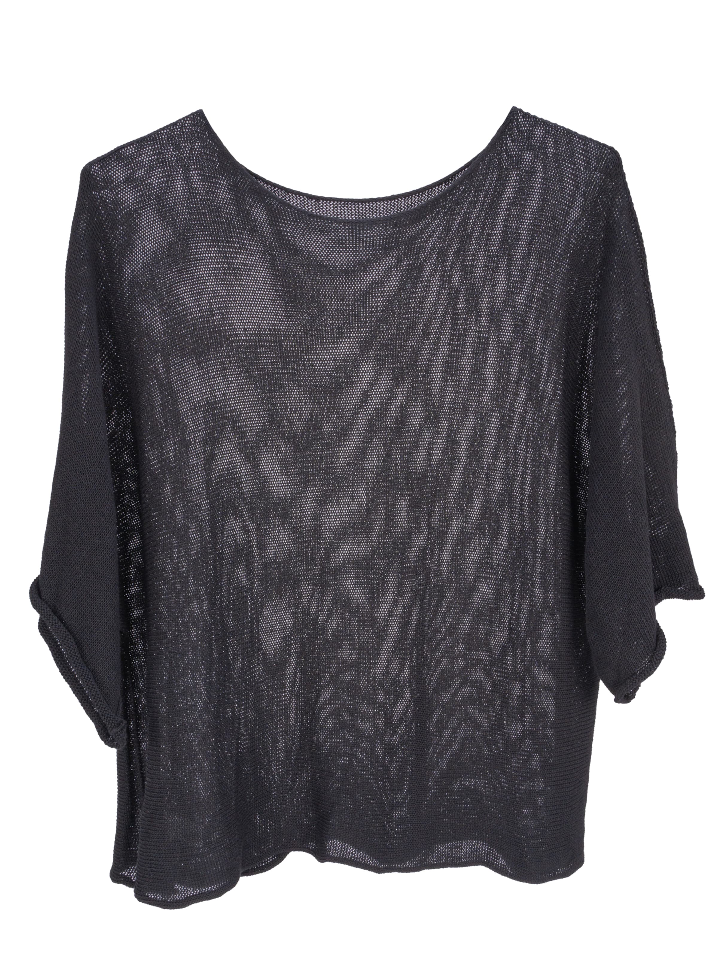 Seasons of April Trui 'Fleur' in Zwart: voorkant