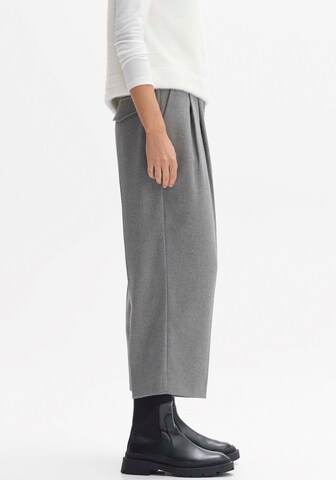 OPUS Wide leg Trousers with creases 'Mozy' in Grey