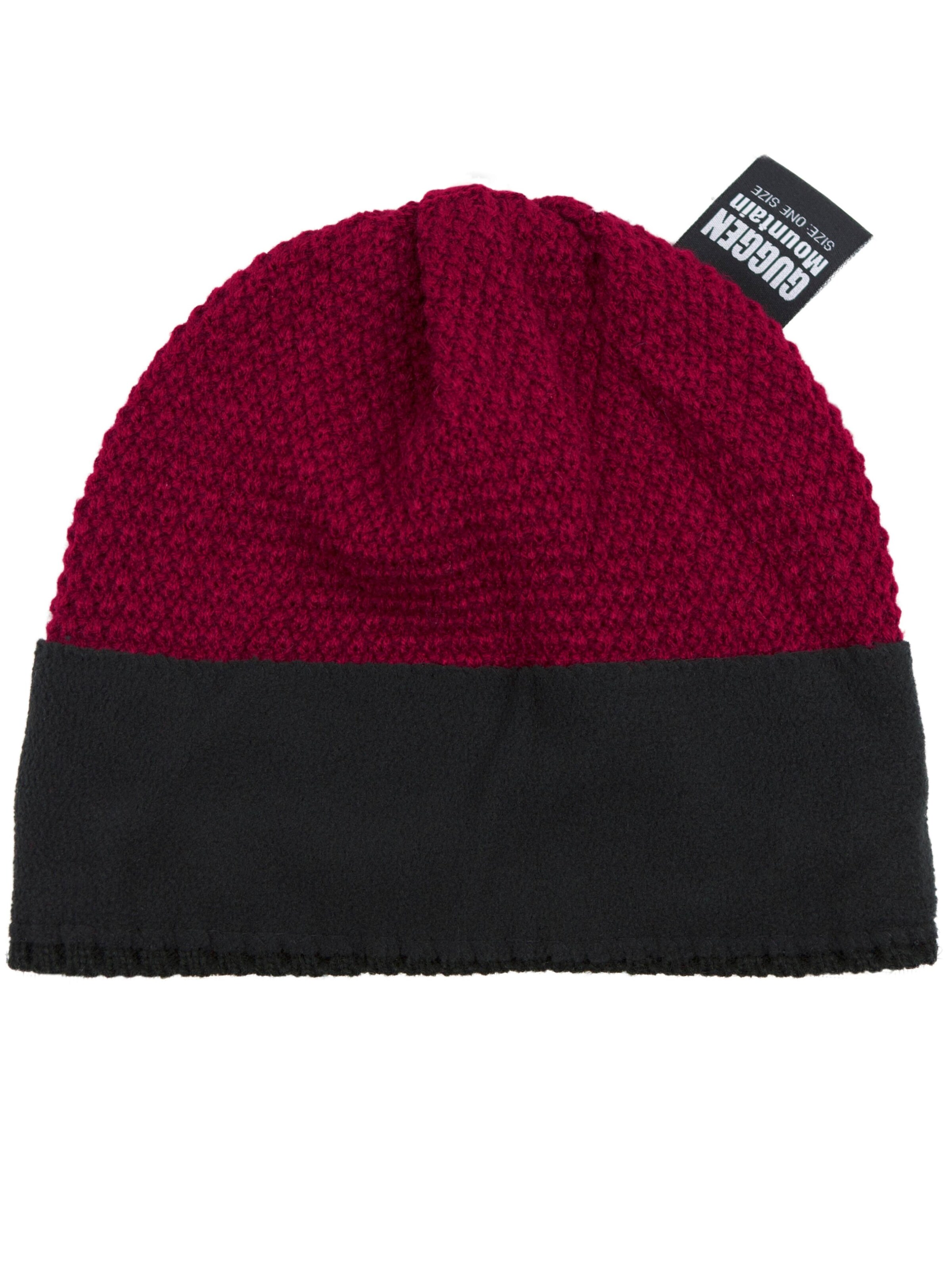 Guggen Mountain Mütze 'Mütze K119 Wintermütze mit Bommel und Fleecefutter'‌‌ in Schwarz