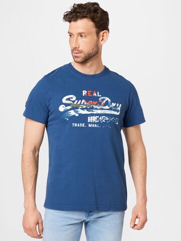 Superdry T-Shirt in Blau: predná strana