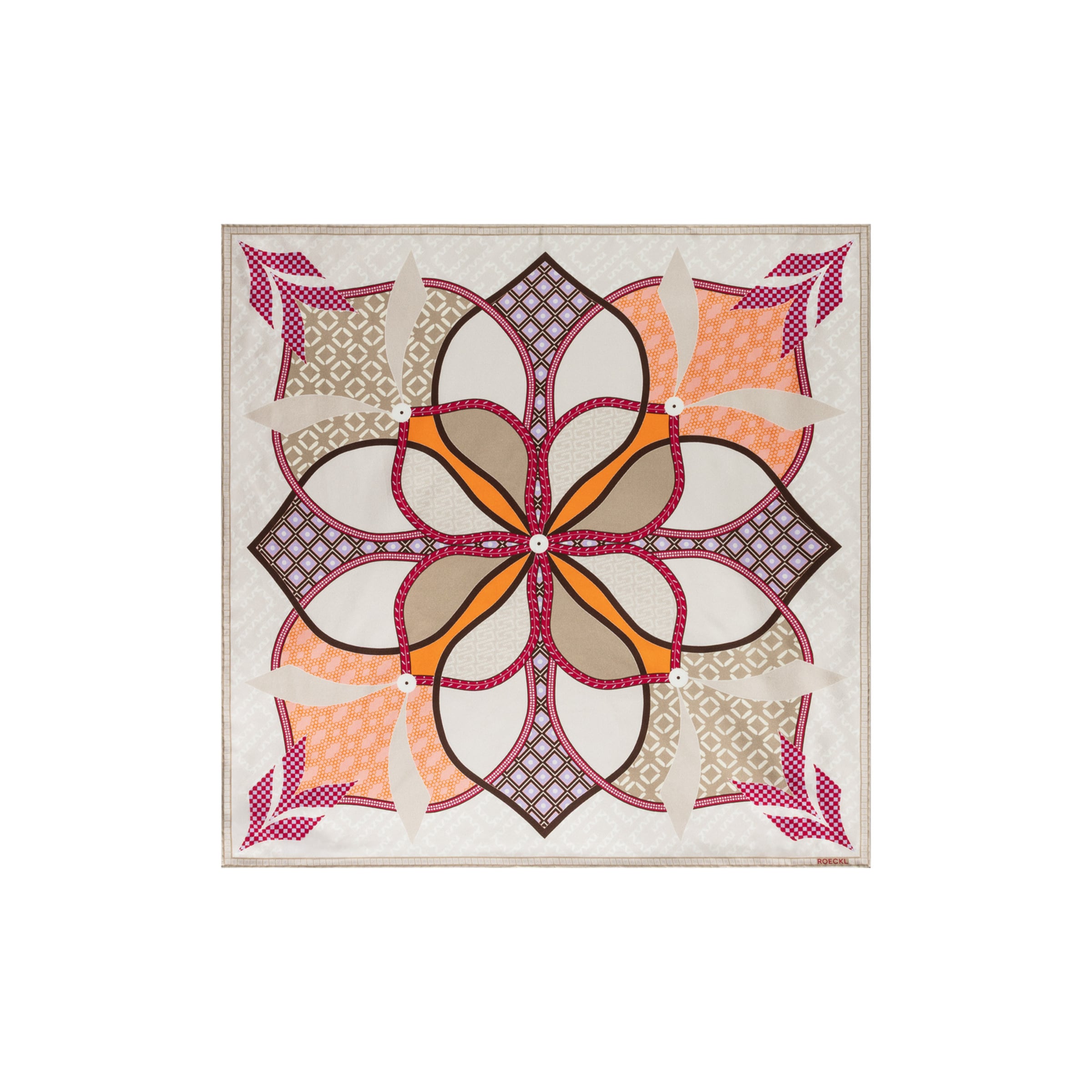 Foulard ' FLOWER MANDALA' di Roeckl in beige: frontale