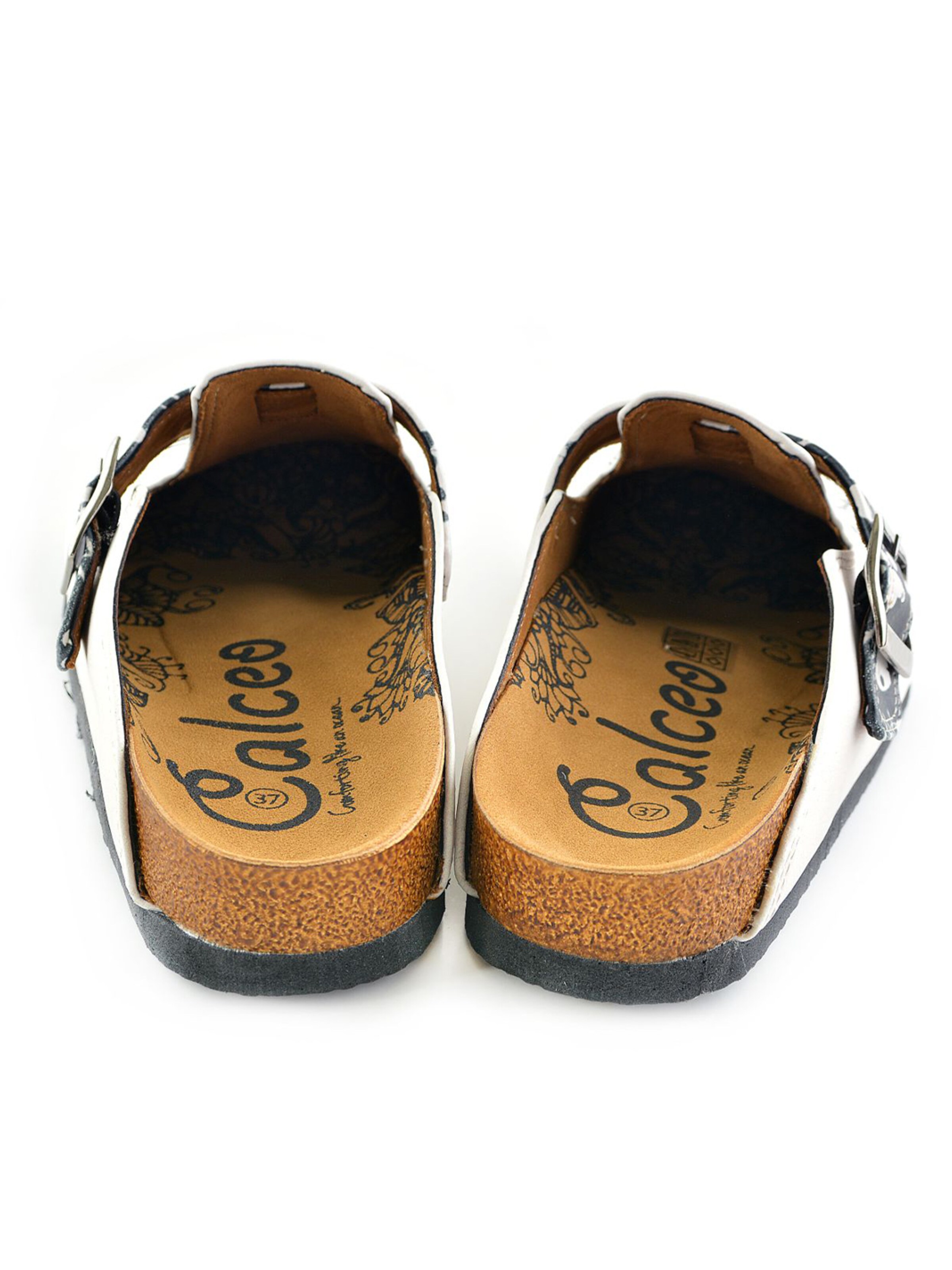 Goby Træsko 'Women shoes Goby-Calceo mules with cats WCAL342' i hvid