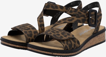 Rieker Strap Sandals in Brown: front
