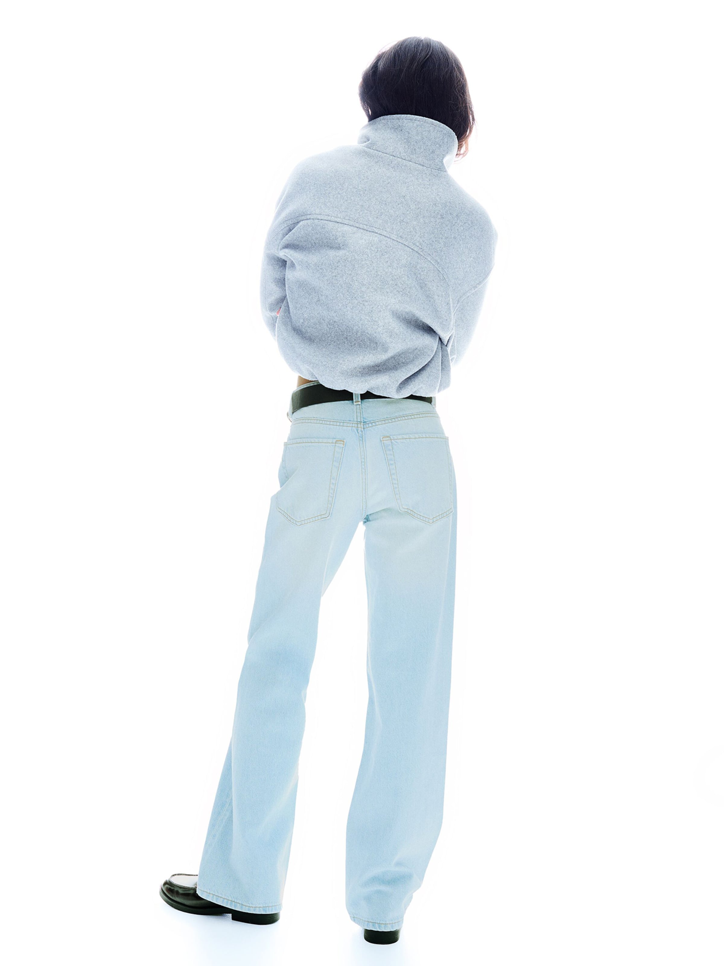 BershkaWide Leg/ Široke nogavice Traperice - plava boja