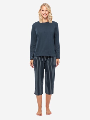 SCHIESSER Pajama 'Organic Cotton' in Blue: front