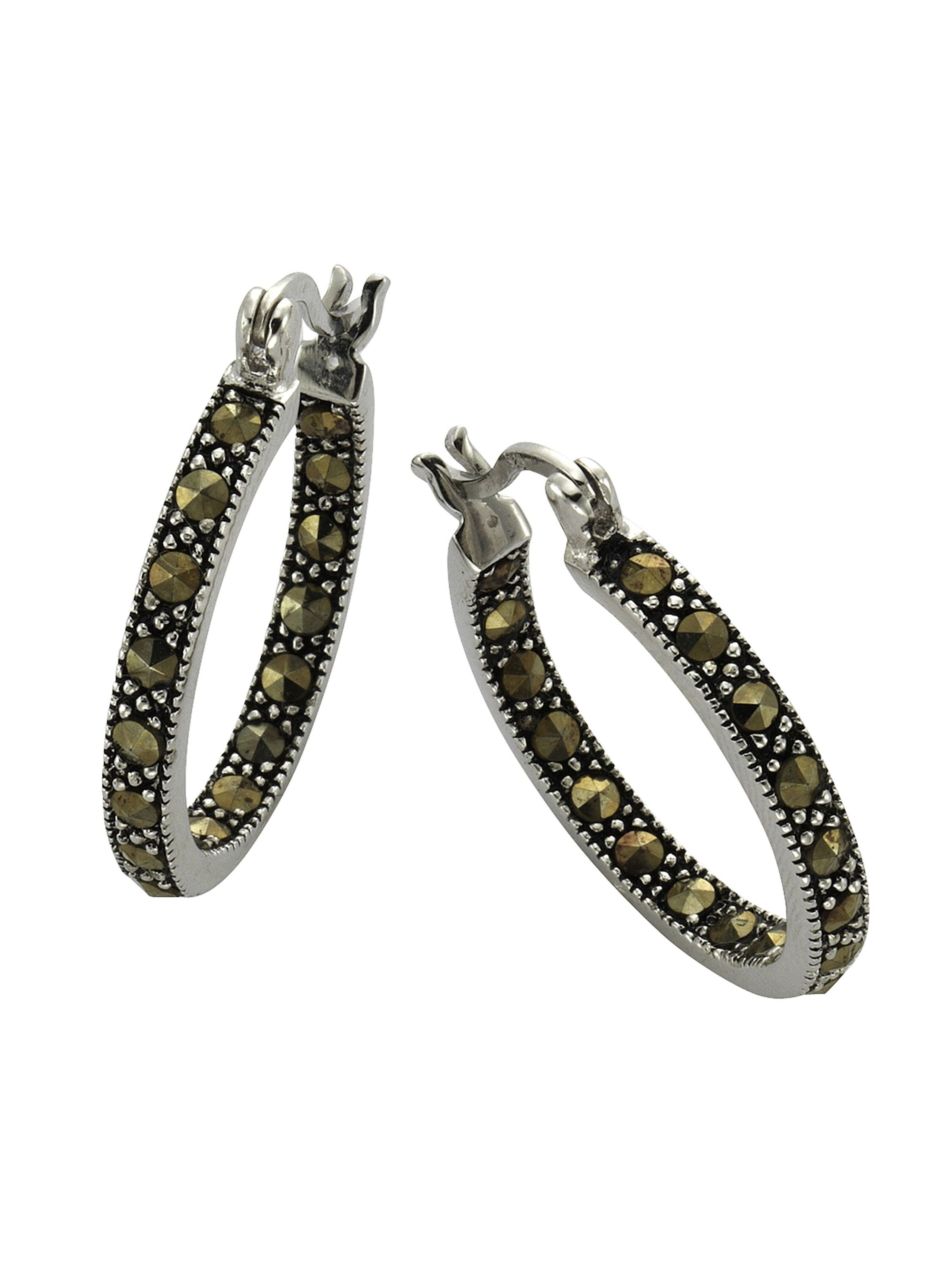 Zeeme Earrings in Silver: front
