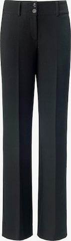 Fadenmeister Berlin Wide leg Pleated Pants in Black: front