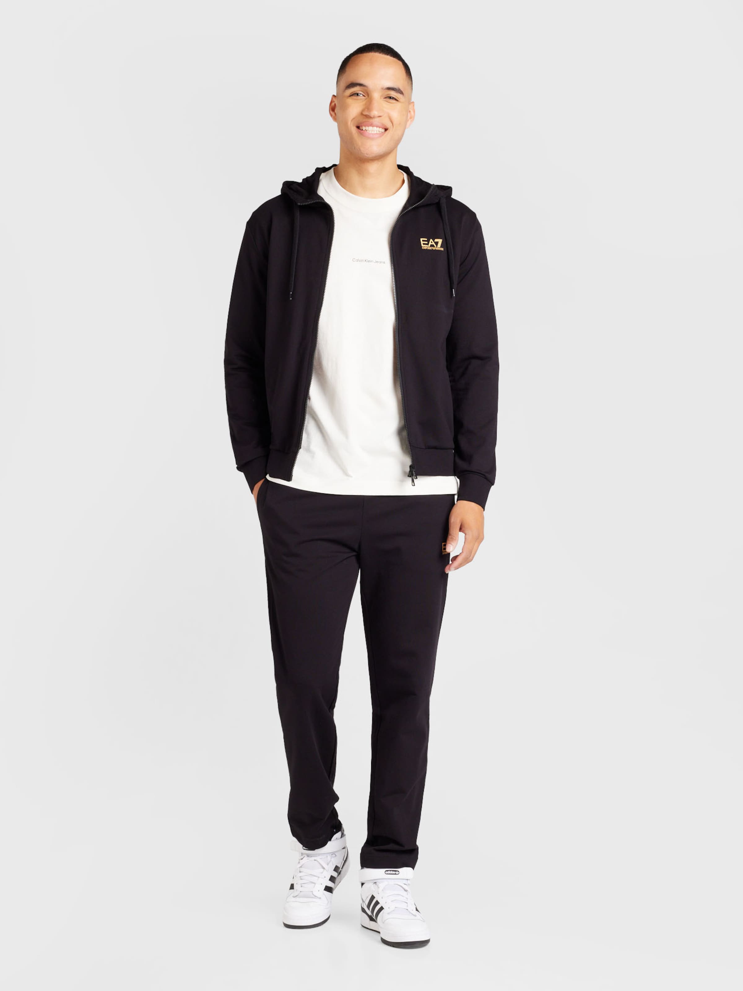 EA7 Emporio Armani Tracksuit in Black ABOUT YOU