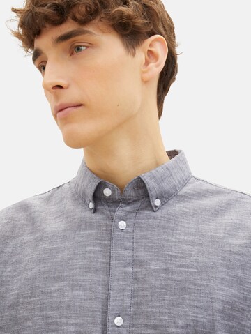 TOM TAILOR DENIM Regular fit Button Up Shirt in Grey