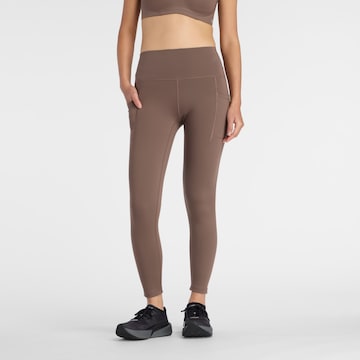 new balance Skinny Sports trousers 'Sleek' in Brown: front