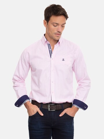 Sir Raymond Tailor Regular fit Button Up Shirt 'Tunusia' in Pink: front