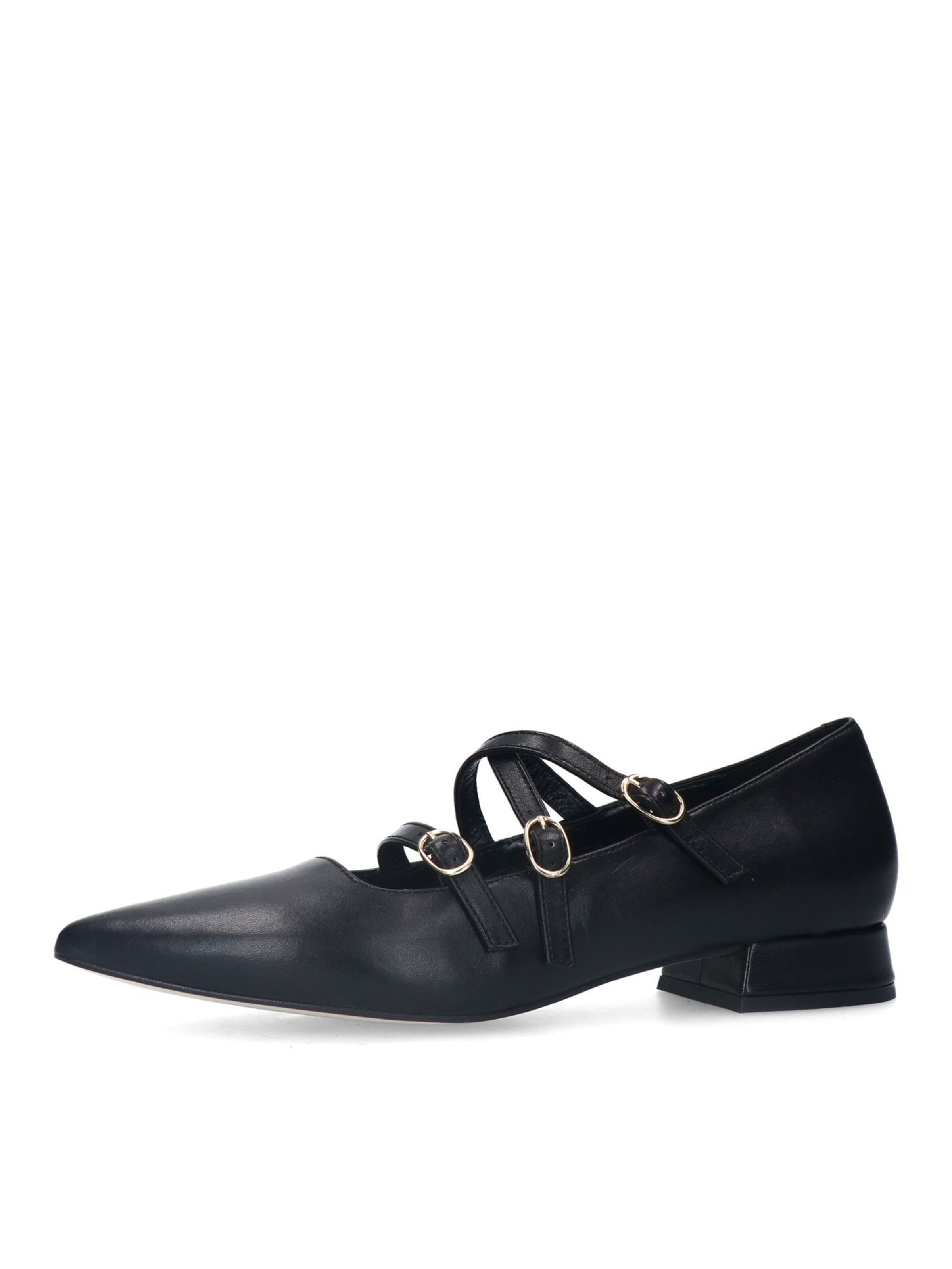 MANFIELD Classic Flats in Black: front