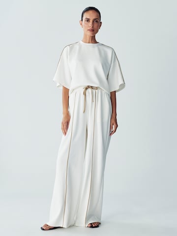Willa Wide leg Byxa 'Brenna' i vit